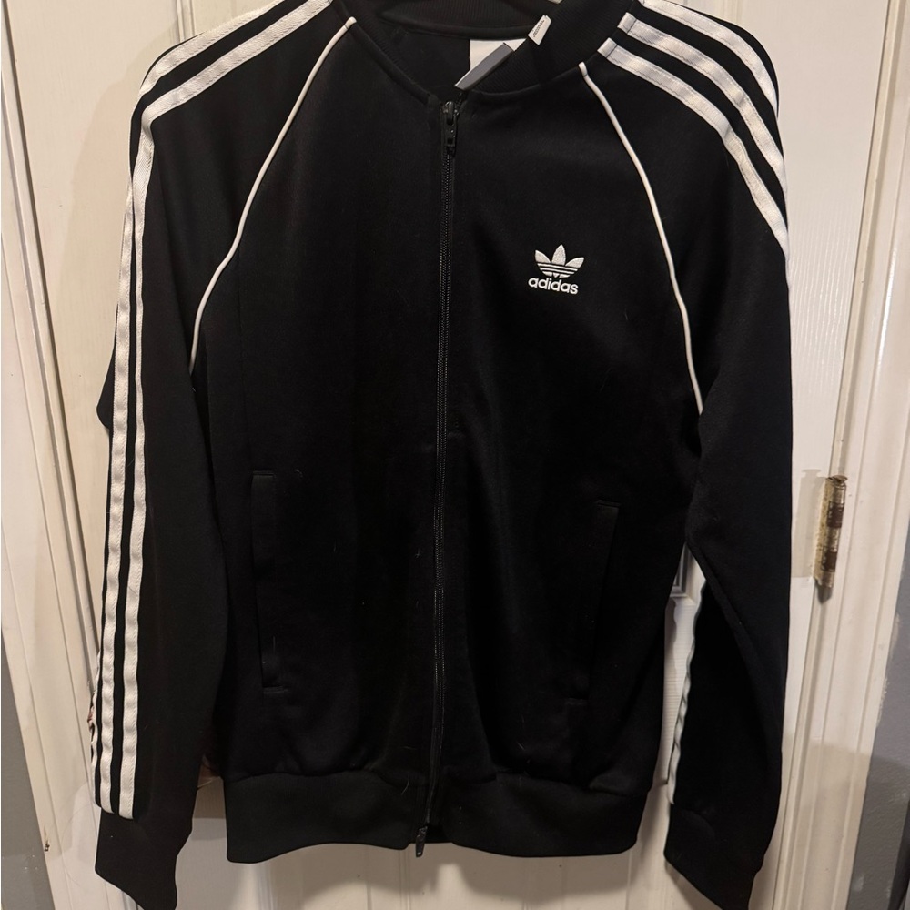 Adidas Black Jacket with White Accents